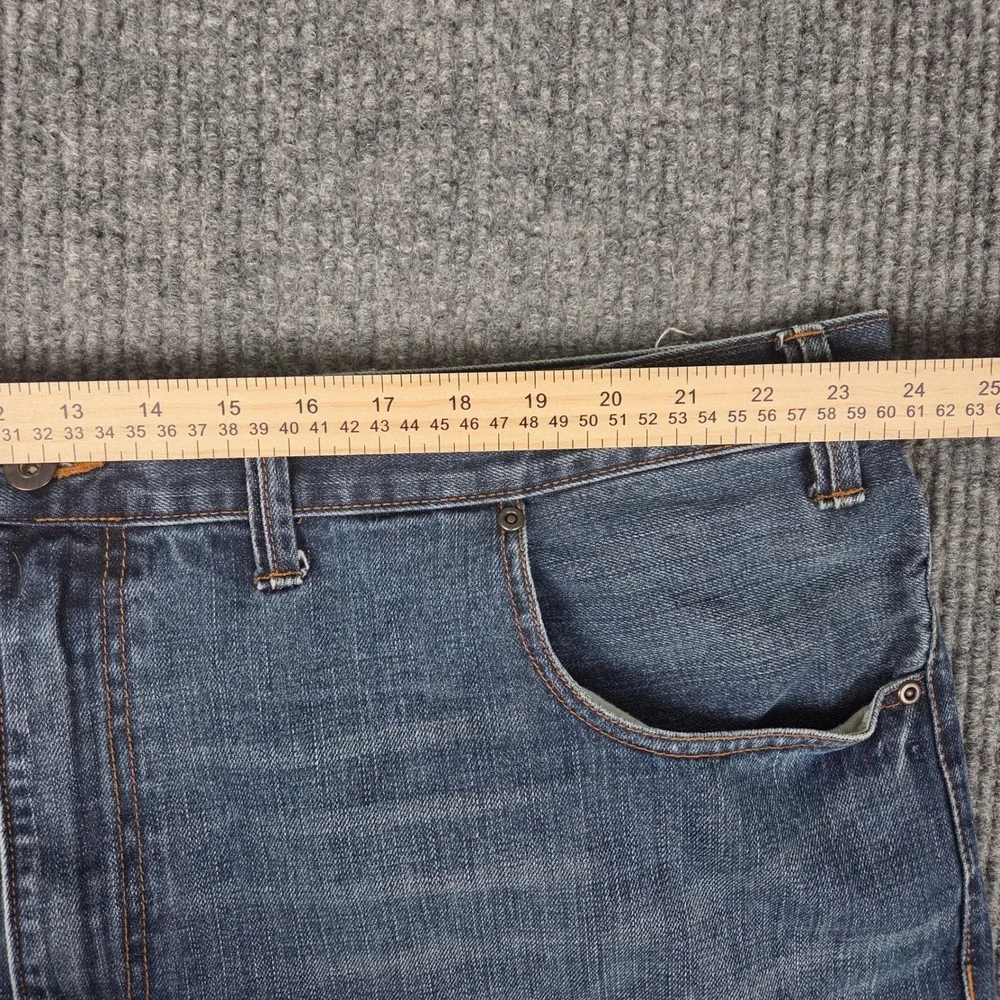 The Foundry Supply Co Mens Blue Straight Leg Denim Jeans 48x32 Medium Wash 26527